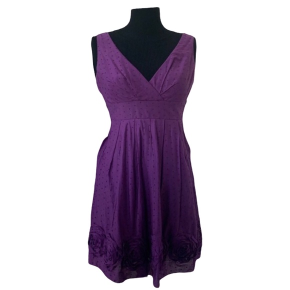 I.N. San Francisco Purple Rose Border Sundress 5 - Picture 3 of 13